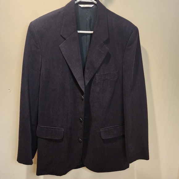 PERRY ELLIS men's Black Corduroy Blazer Size 40 Medium - Picture 13 of 15